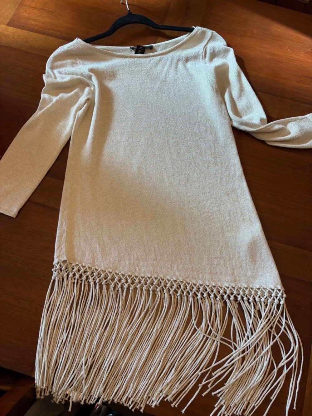 White House Black Market Sparkle Ivory Knit Top/tunic